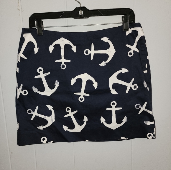 J.Crew Navy Blue And white Nautical Skirt - Picture 7 of 14